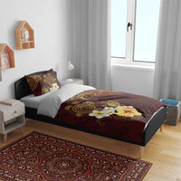 Polynesian Turtle Bedding Set Plumeria Hibiscus Pattern Oxblood LT03 - Polynesian Pride