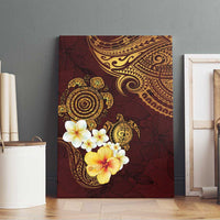 Polynesian Turtle Canvas Wall Art Plumeria Hibiscus Pattern Oxblood