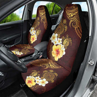 Polynesian Turtle Car Seat Cover Plumeria Hibiscus Pattern Oxblood LT03 - Polynesian Pride
