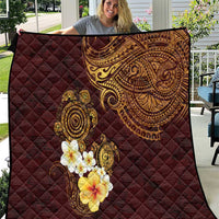 Polynesian Turtle Quilt Plumeria Hibiscus Pattern Oxblood LT03 Oxblood - Polynesian Pride