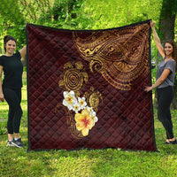 Polynesian Turtle Quilt Plumeria Hibiscus Pattern Oxblood LT03 - Polynesian Pride