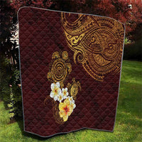 Polynesian Turtle Quilt Plumeria Hibiscus Pattern Oxblood LT03 - Polynesian Pride