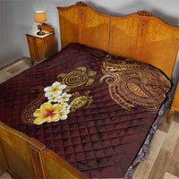 Polynesian Turtle Quilt Plumeria Hibiscus Pattern Oxblood LT03 - Polynesian Pride