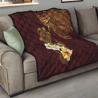 Polynesian Turtle Quilt Plumeria Hibiscus Pattern Oxblood LT03 - Polynesian Pride