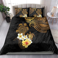 Polynesian Turtle Bedding Set Plumeria Hibiscus Pattern Black Color LT03 - Polynesian Pride