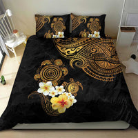 Polynesian Turtle Bedding Set Plumeria Hibiscus Pattern Black Color LT03 - Polynesian Pride