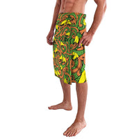 New Zealand Kowhai Flowers Lavalava Maori Koru Pattern