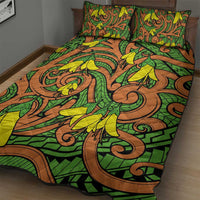 New Zealand Kowhai Flowers Quilt Bed Set Maori Koru Pattern LT03 - Polynesian Pride