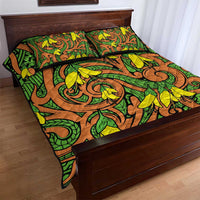New Zealand Kowhai Flowers Quilt Bed Set Maori Koru Pattern LT03 - Polynesian Pride