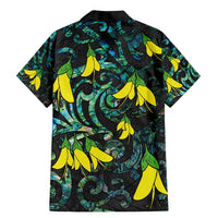 New Zealand Kowhai Flowers Family Matching Mermaid Dress and Hawaiian Shirt Maori Koru Pattern With Paua Shell Style