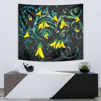 New Zealand Kowhai Flowers Tapestry Maori Koru Pattern With Paua Shell Style LT03 - Polynesian Pride