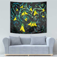 New Zealand Kowhai Flowers Tapestry Maori Koru Pattern With Paua Shell Style LT03 - Polynesian Pride