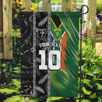 Custom Aotearoa South Africa Rugby Freedom Cup Garden Flag Maori Silver Fern Art and Sporty Flag SA - Polynesian Pride