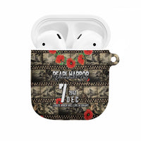 Pearl Harbor Remembrance Day AirPods Case Memories of December 7 with Red Poppy Lei LT03 Beige - Polynesian Pride