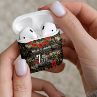 Pearl Harbor Remembrance Day AirPods Case Memories of December 7 with Red Poppy Lei LT03 - Polynesian Pride