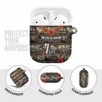 Pearl Harbor Remembrance Day AirPods Case Memories of December 7 with Red Poppy Lei LT03 - Polynesian Pride
