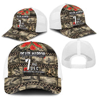 Pearl Harbor Remembrance Day Personalized Baseball Net Cap Memories of December 7 with Red Poppy Lei - Polynesian Pride