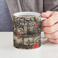 Pearl Harbor Remembrance Day Personalized Ceramic Mug Memories of December 7 with Red Poppy Lei - Polynesian Pride