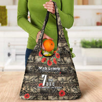 Pearl Harbor Remembrance Day Grocery Bag Memories of December 7 with Red Poppy Lei - Polynesian Pride