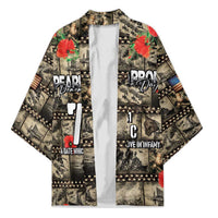 Pearl Harbor Remembrance Day Personalized Kimono Memories of December 7 with Red Poppy Lei - Polynesian Pride