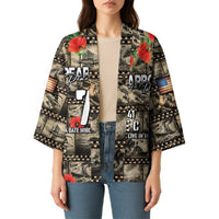 Pearl Harbor Remembrance Day Personalized Kimono Memories of December 7 with Red Poppy Lei - Polynesian Pride