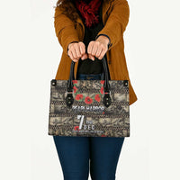 Pearl Harbor Remembrance Day Leather Bag Memories of December 7 with Red Poppy Lei LT03 - Polynesian Pride