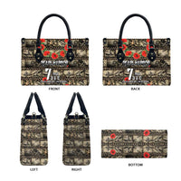Pearl Harbor Remembrance Day Leather Bag Memories of December 7 with Red Poppy Lei LT03 - Polynesian Pride