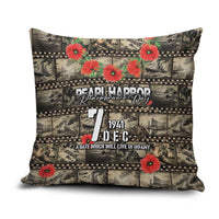 Pearl Harbor Remembrance Day Pillow Cover Memories of December 7 with Red Poppy Lei LT03 Beige - Polynesian Pride