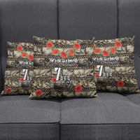 Pearl Harbor Remembrance Day Pillow Cover Memories of December 7 with Red Poppy Lei LT03 - Polynesian Pride