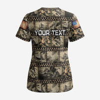 Pearl Harbor Remembrance Day Personalized Scrub Top Memories of December 7 with Red Poppy Lei - Polynesian Pride