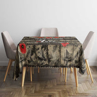 Pearl Harbor Remembrance Day Tablecloth Memories of December 7 with Red Poppy Lei - Polynesian Pride
