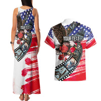 Pearl Harbor Remembrance Day Personalized Couples Matching Tank Maxi Dress and Hawaiian Shirt Lest We Forget - The Bald Eagle Remembers - Polynesian Pride
