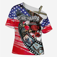 Pearl Harbor Remembrance Day Personalized Cross Shoulder Shirt Lest We Forget - The Bald Eagle Remembers - Polynesian Pride