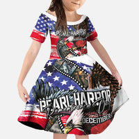 Pearl Harbor Remembrance Day Personalized Family Matching Long Sleeve Bodycon Dress and Hawaiian Shirt Lest We Forget - The Bald Eagle Remembers - Polynesian Pride