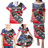 Pearl Harbor Remembrance Day Personalized Family Matching Puletasi and Hawaiian Shirt Lest We Forget - The Bald Eagle Remembers - Polynesian Pride