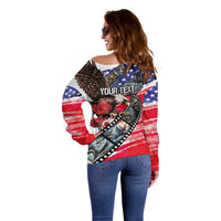 Pearl Harbor Remembrance Day Personalized Off Shoulder Sweater Lest We Forget - The Bald Eagle Remembers - Polynesian Pride