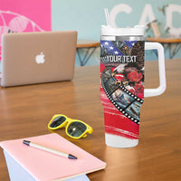 Pearl Harbor Remembrance Day Personalized Tumbler With Handle Lest We Forget - The Bald Eagle Remembers - Polynesian Pride