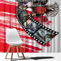 Pearl Harbor Remembrance Day Window Curtain Lest We Forget - The Bald Eagle Remembers - Polynesian Pride