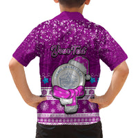 Personalised Palau Christmas Hawaiian Shirt Snowman Hugs Palau Coat of Arms Maori Pattern Pink Style LT03 - Polynesian Pride