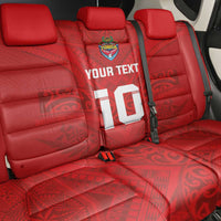 Custom Mate Ma'a Tonga Rugby Back Car Seat Cover Ngatu Tribal Motifs Sporty Style - Polynesian Pride