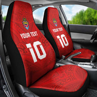Custom Mate Ma'a Tonga Rugby Car Seat Cover Ngatu Tribal Motifs Sporty Style - Polynesian Pride
