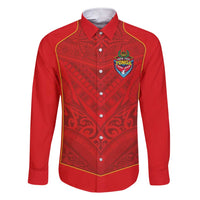 Custom Mate Ma'a Tonga Rugby Family Matching Short Sleeve Bodycon Dress and Hawaiian Shirt Ngatu Tribal Motifs Sporty Style - Polynesian Pride