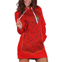 Custom Mate Ma'a Tonga Rugby Hoodie Dress Ngatu Tribal Motifs Sporty Style - Polynesian Pride