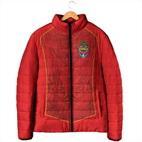 Custom Mate Ma'a Tonga Rugby Padded Jacket Ngatu Tribal Motifs Sporty Style - Polynesian Pride