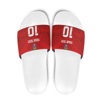 Custom Mate Ma'a Tonga Rugby Slide Sandals Ngatu Tribal Motifs Sporty Style - Polynesian Pride