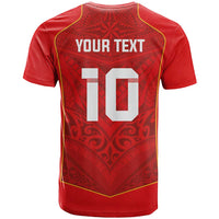 Custom Mate Ma'a Tonga Rugby T Shirt Ngatu Tribal Motifs Sporty Style - Polynesian Pride