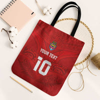 Custom Mate Ma'a Tonga Rugby Tote Bag Ngatu Tribal Motifs Sporty Style - Polynesian Pride