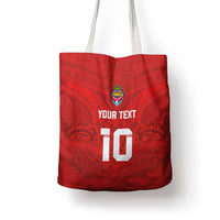 Custom Mate Ma'a Tonga Rugby Tote Bag Ngatu Tribal Motifs Sporty Style - Polynesian Pride
