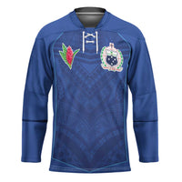 Custom Samoa Rugby Hockey Jersey Tatau Tribal Motifs Sporty Style LT03 Unisex Blue - Polynesian Pride