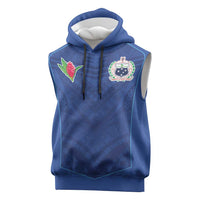 Custom Samoa Rugby Sleeveless Hoodie Tatau Tribal Motifs Sporty Style LT03 Blue - Polynesian Pride